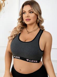 SHEIN 1 件大码无缝无钢圈文胸 - 灰色 - 查看 5