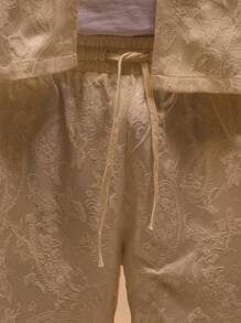 Musero Casual Street Style Elasticated Woven Jacquard Shorts Only For Summer Holiday Vacation