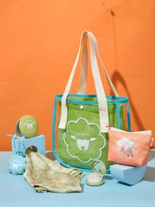 SHEIN Gift - Green Detachable Beach Bag, Eid Al-Fitr Transparent Jelly Bag - Green - View 1