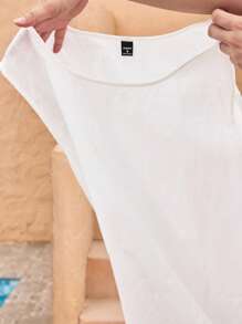 Manfinity VCAY Lightweight Loose Casual Comfort Pure White Sleeveless Tank Top For Men, Summer