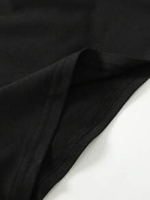 SHEIN Tween Girls' Casual Loose Black Romper, Suitable For Vacation & Beach Outings - Black - View 6