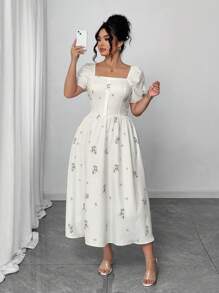 Elenzga Plus Size Elegant Holiday Summer Romantic Dress