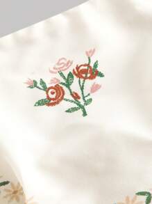 SHEIN MOD Plus Size Women Beige Vintage Floral Print Bowknot Waist Dress, Apricot Base Placement Print Plus Size Women Long Dress,Summer Dresses,Positioning Printing,Short Sleeves,Boho Chic Dress