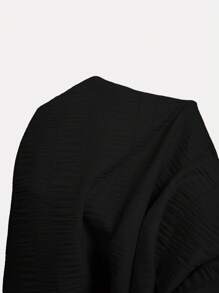 SHEIN MOD 前扭腰褶饰长裙 - 黑色 - 查看 5