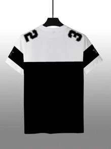 Manfinity Homme Camiseta de cuello redondo para hombres, de moda para el verano - Multicolor - Ver 2