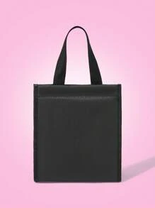 THE POWERPUFF GIRLS X SHEIN Black Blossom, Bubbles, Buttercup Pattern Fashionable Insulated Lunch Bag, Functional Bags, Lunch Bag, Cooler Bags - Black - View 3