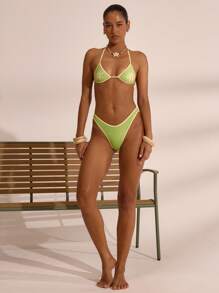 Musera Resort Contrast Sun Micro Bikini Top Spring Summer Vacation Boho Ibiza Elegant Beach Cute The Beach House Graphic - Multicolor - View 5