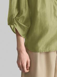 Ontre 2025年夏季女士休闲商务正装衬衫，适合7月4日国庆节、骄傲节、海滩度假、生日派对、老师、乡村音乐节，宽松纯色衬衫，女士夏季上衣，办公室休闲装，婚礼宾客装