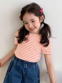 DAZY Camiseta para niñas, Colección de Otoño - Naranja - Ver 5