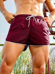 Surfspeed Men's Vacation Pockets Drawstring Waist Beach Shorts Beach Wear Men Beach Shorts Men Beachwear Men Swim Trunks Bathing Suit