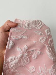 Elenzga Váy mới mùa xuân/hè thanh lịch, vải jacquard 3D, thiết kế nơ trễ vai, dáng chữ A, sinh nhật, câu lạc bộ, tốt nghiệp, lãng mạn, đa năng - Hồng - Xem 8