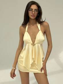 Aloruh Trang phục hai mảnh dành cho phụ nữ mặc hàng ngày - Màu be - Xem 5