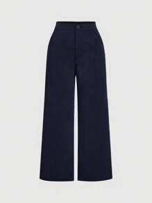 SHEIN MOD 2pcs Plus Size Elegant Commuter Office Wear Collared Vest And Pants Set - Royal Blue - View 7