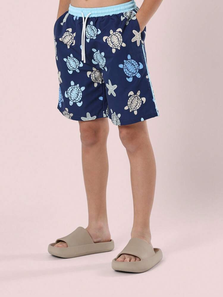 Tween Boys Ocean Beach Pattern Shorts