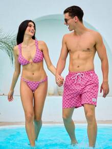 Manfinity VDAYZ Pantalones cortos de playa de moda para hombre, adecuados para el verano, estilo hawaiano
