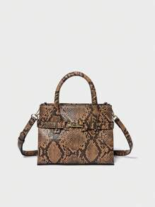 SHECARRY 1pc Square-Shaped Fashionable Handbag, Suitable For Women's Daily Commute - Multicolor - View 2