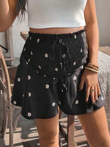 SHEIN Solid Color Maternity Shorts, Fashionable For Summer