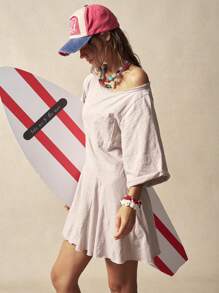 Bohemela Women's Boho Solid Color Knitted Crew Neck Sleeveless Jumpsuits - Baby Pink - View 7