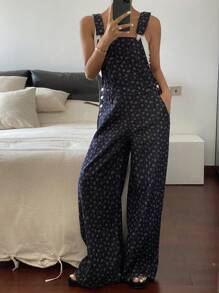 DAZY Women's Casual Loose Denim Strap Jumpsuit And Bib Pants, Summer Overalls Vacation Outfits Women - Blue - View 2