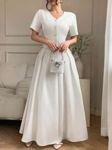 DAZY Conjunto de dos piezas para mujer para uso diario - Blanco - Ver 3