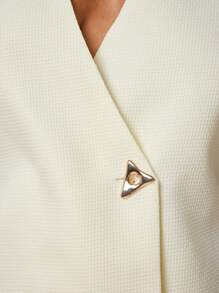 Hauture Elegant Sexy Plus Size Women Business/Casual Blouse Top - Apricot - View 2