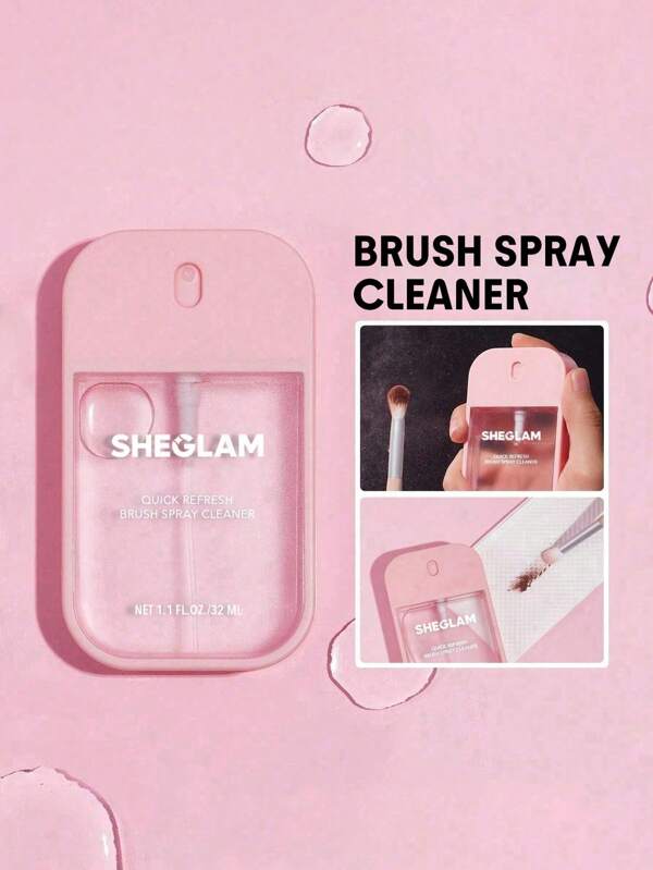 SHEGLAM Limpiador En Aerosol Para Brochas Quick Refresh De 32 Ml, Limpiador De Maquillaje LíQuido Profesional PortáTil Para Aplicadores De Brochas De Maquillaje GraduacióN CumpleañOs Vacaciones Verano OtoñO Y2K Elegante Moda Mujeres NiñAs Marca Maquillaje CosméTico Belleza Fiesta Playa Viaje Camping Aire Libre Escuela Campus ExcursióN Festivales DecoracióN Regalo Presente Rosa Chica Cosplay Mejor Color Encanto Vibra