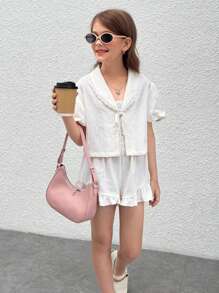 Nova Glow Tween Mädchen Chiffon 3D Schleife Dekor Langes Kleid, lässiges, stilvolles Alltagskleid für jede Gelegenheit geeignet