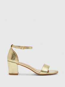 CUCCOO BIZCHIC Cuccoo Fashionable Versatile Minimalist Gold High Heel Sandals - Gold - View 2