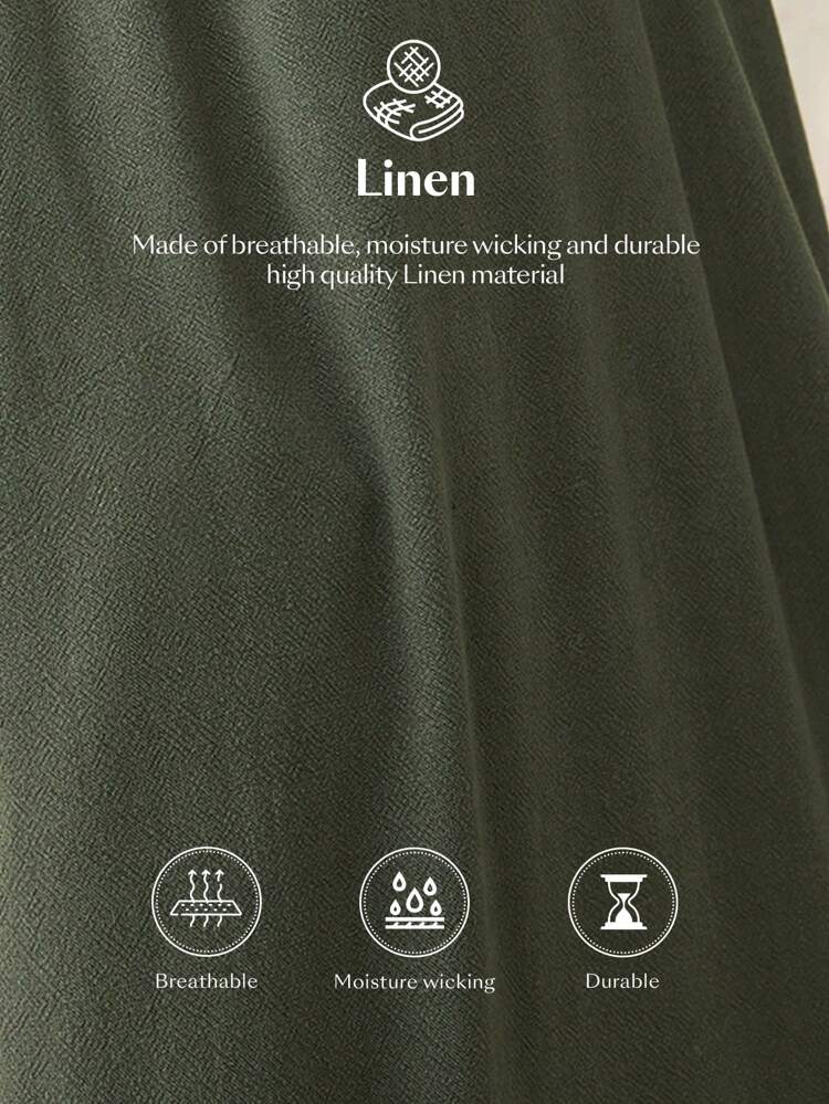 Women's Elegant Olive Green Summer Vacation Maxi Dress,Stockholm Style Sleeveless Round Neck Front Invisible Zipper Casual Simple Solid Color Dress