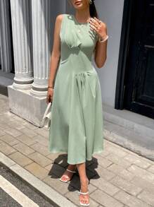 Chiquease 法式无袖修身女装 - 綠色 - 查看 3