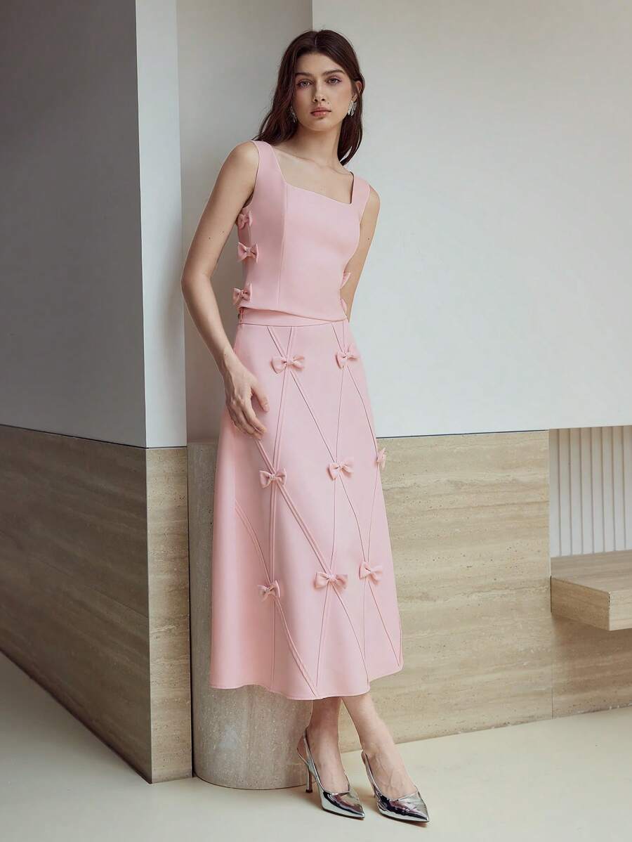 MOTF STUDIO BOW DETAIL ZIPPER TANK TOP