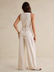 SHEIN Tall 女士日常两件套服装 - 卡其色 - 查看 2