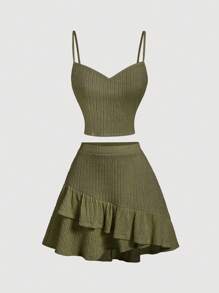 SHEIN MOD Women Two Pieces Outfits For Daily Wear - Army Green - View 1