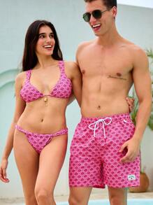 Manfinity VDAYZ Pantalones cortos de playa de moda para hombre, adecuados para el verano, estilo hawaiano