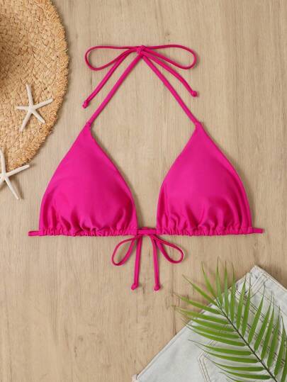 Swim Lushoire 大碼褶邊掛脖比基尼上衣