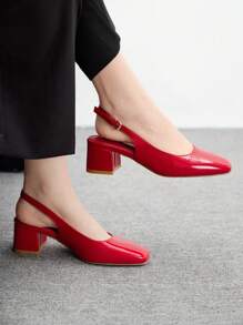 CUCCOO BIZCHIC 女士时尚红色绑带经典低跟平底鞋