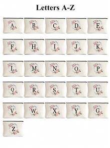 1 个花环个性化首字母 A-Z 印花化妆包，波西米亚风个性化化妆包 - 花卉专属字母化妆包，储物包，可爱复古简约时尚字母图案印花包化妆包，适用于口红、刷子、护肤品、手机、硬币、小物品、家居用品、礼物、婚礼和生日，适合女性女孩，多功能用途 - 彩色 - 查看 2