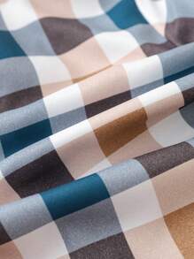 SHEIN 年輕男孩格紋印花翻蓋口袋襯衫