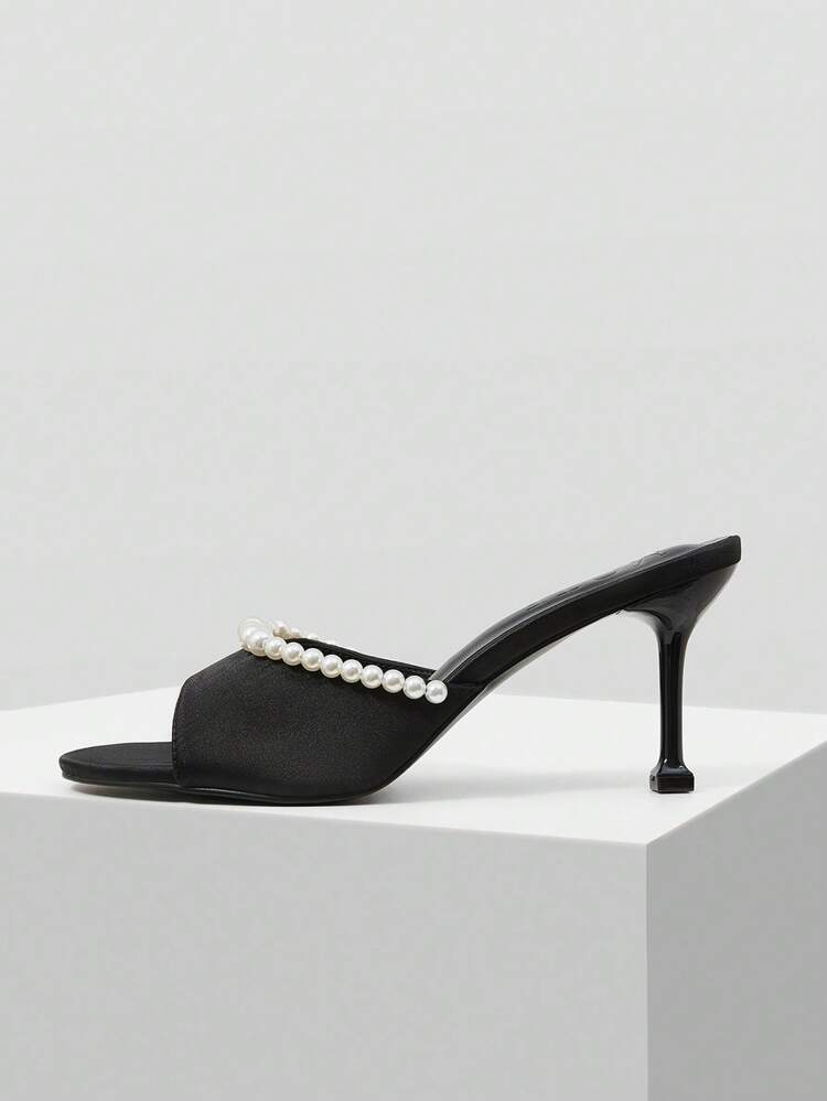 WOMEN'S FASHION FAUX PEARL HIGH HEEL SANDALS