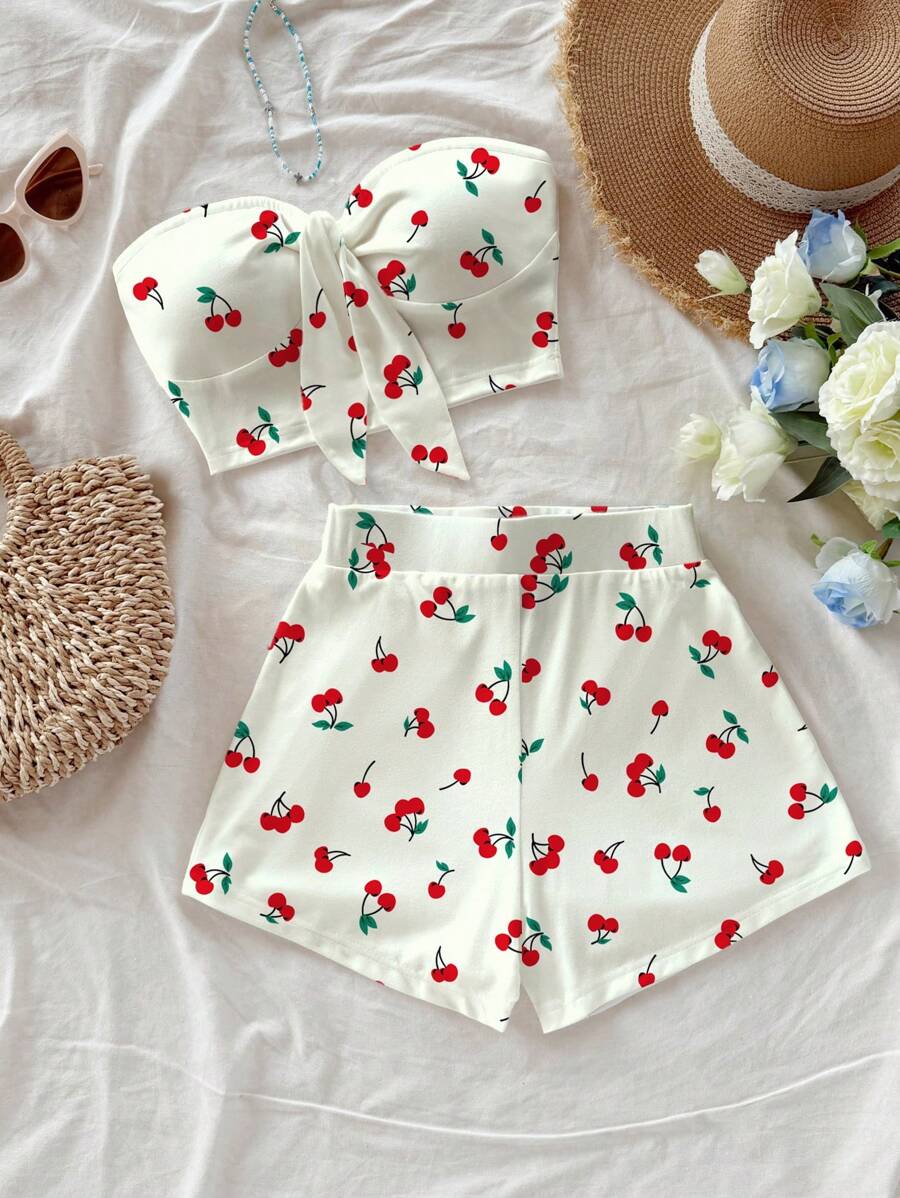 Soleia 女士日常两件套服装 - 紅白色 - 查看 1