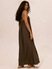 MUSERA Linen Strappy Baggy Column Maxi Dress Spring, Summer, Ibiza, Holiday, Cute, Romantic, Festival, Vacation Beachwear, Beach Unearthly