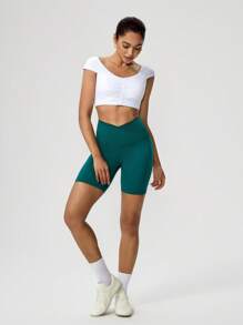 Hanevo Solid Color Yoga Shorts, Fashion And Suitable For Summer Sportwear For Daily Wear