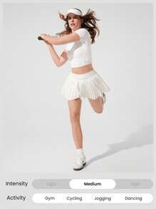 GLOWMODE Camiseta corta liviana con recortes, ideal para yoga, uso diario casual. Camiseta con secado rápido y que elimina la humedad - Blanco - Ver 5