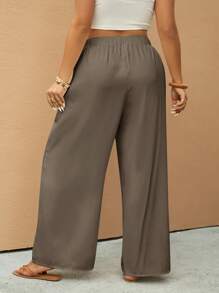 Elaquor 大码纯色时尚夏季裤子