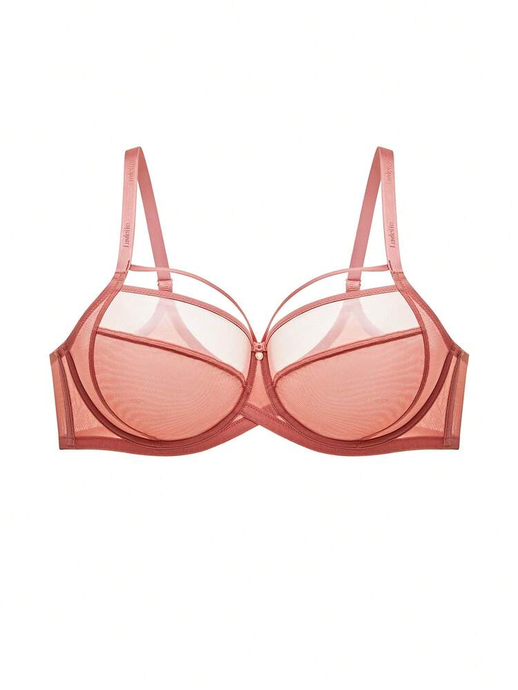 Plus Unlined Full Coverage Side Support Mesh Bra