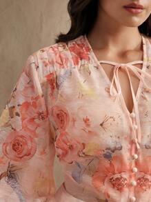 Anewsta 长袖印花休闲夏日度假衬衫 - 彩色 - 查看 1