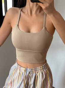 DAZY 女士日常健身运动文胸，柔软压缩，返校服