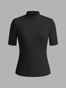SHEIN EZwear 4件套女士修身高领长袖打底T恤套装，适合换季时节，秋季外出穿着 - 彩色 - 查看 7