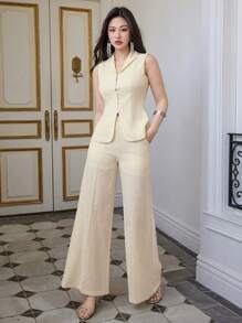 DAZY Women Two Pieces Outfits For Daily Wear - Apricot - View 6