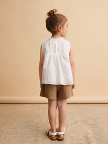 Ontre 2件套年轻女孩宽松休闲背心和短裤套装 - 杏色 - 查看 2